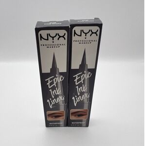 NYX Epic Ink Liner Stone Washed EIL09 Waterproof Liquid Eyeliner Matte Set of 2